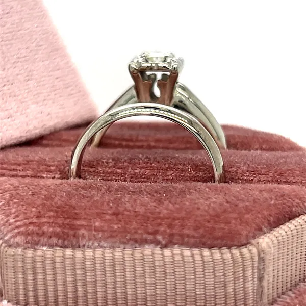 "Eileen" 14K White Gold 0.22CT VS Diamond Bridal Engagement Ring Set Estate LOW125BPCB LOW125BPCB