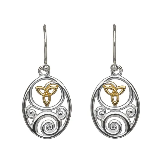 Sterling Silver Oval Celtic Trinity Knot Earrings | Celtic Designs