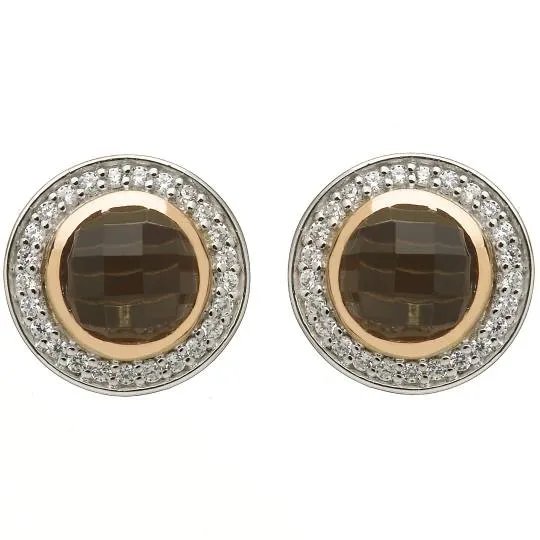 Smoky Quartz Stud Earrings | House of Lor