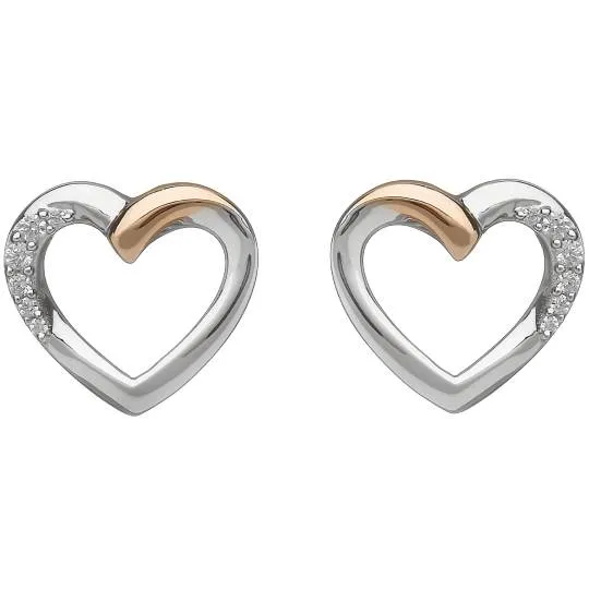 Sterling Silver Heart Stud Earrings | House of Lor