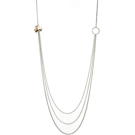 Three Strand Necklace with Rose Gold Shamrock | House of Lor