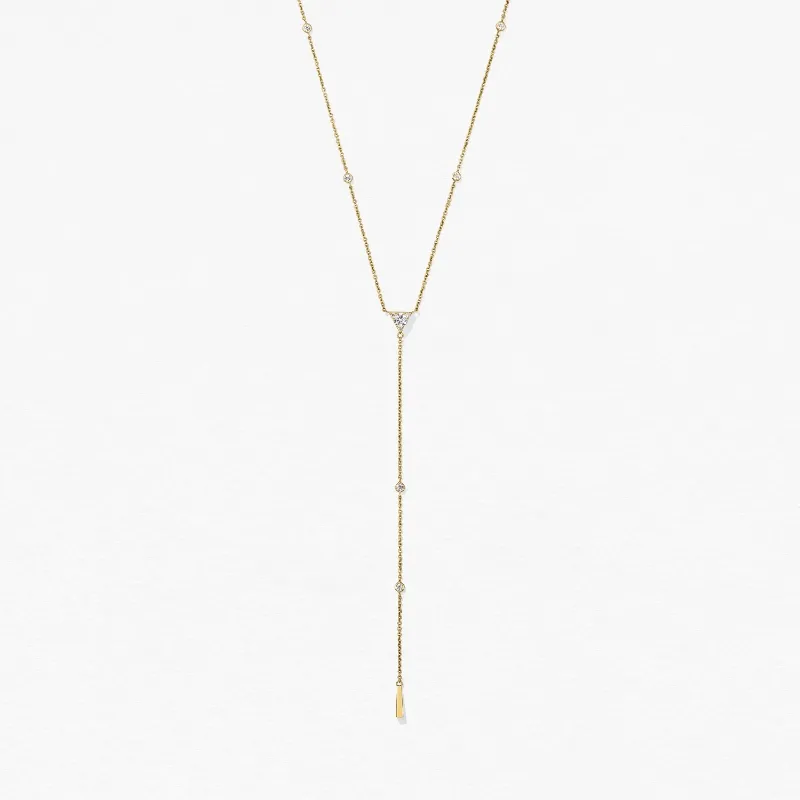 Triplicity Triangle Lariat Necklace