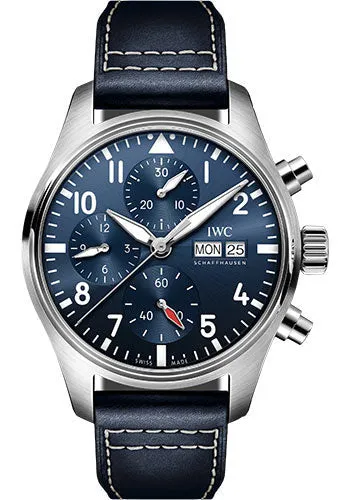 IWC Pilot's Watch Chronograph 41 - Stainless Steel Case - Blue Dial - Blue Calfskin Strap - IW388101
