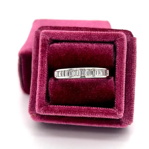 "LeeAnn" 14K White Gold 0.42 Carat Total Weight Diamond Channel Set Wedding/Anniversary/Stackable Band Estate OTO225PA