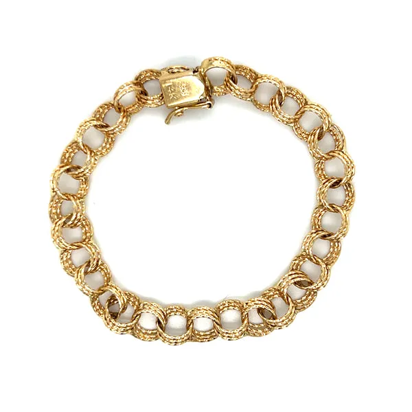 "Liddie Bug" 14K Yellow Gold 10g Charm Bracelet 7.25" Estate YTO3XW