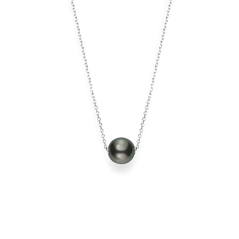 Mikimoto Japan Single Black South Sea Pearl Pendant Necklace