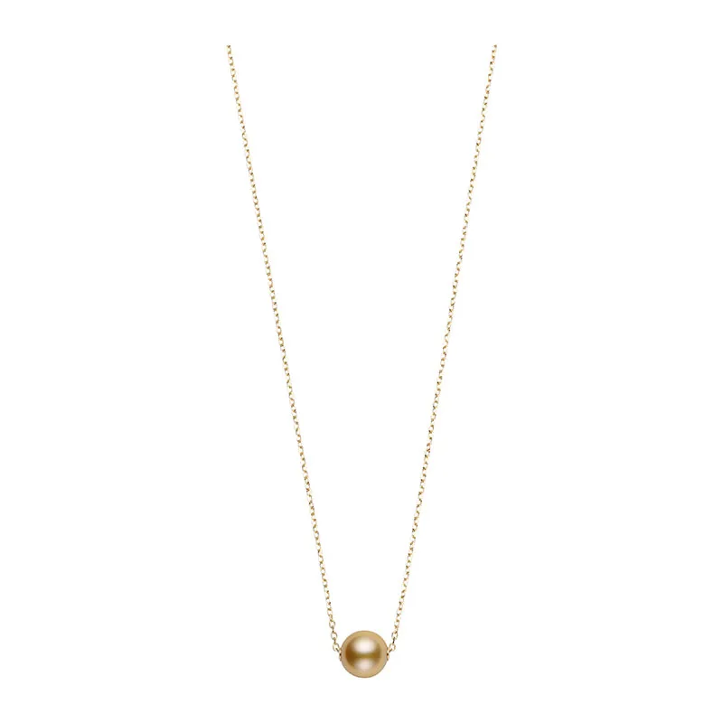 Mikimoto Classic Golden South Sea Cultured Single Pearl Pendant Necklace