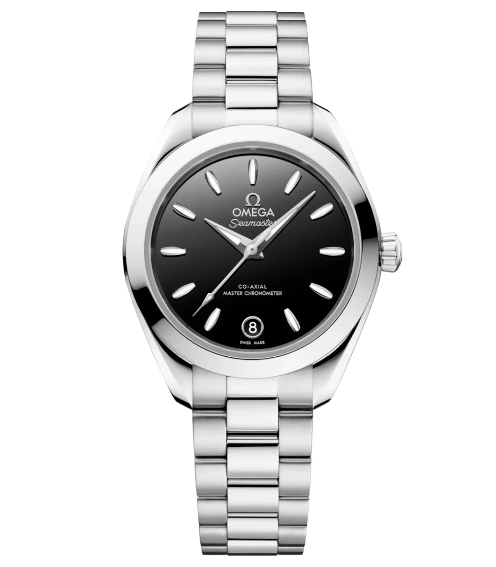 30mm Aqua Terra 150M Steel Bracelet Black Dial