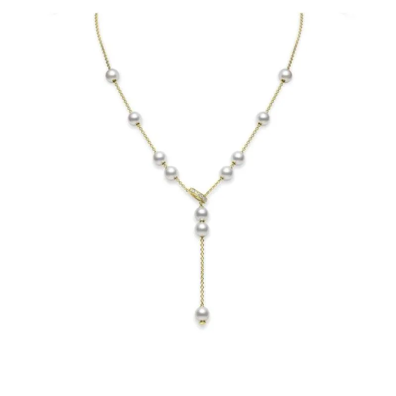 Mikimoto 18K Yellow Gold Pearls In Motion Akoya Cultured Pearl Necklace