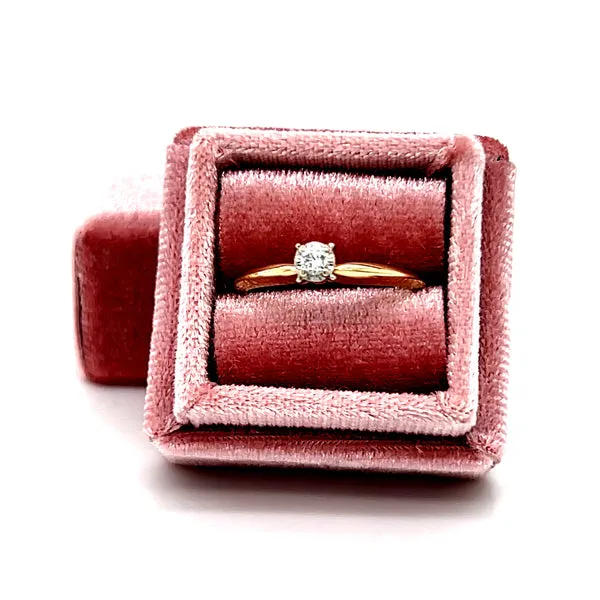 "Jayla" 14K Yellow Gold 0.07CT Diamond Illusion Set Engagement/Promise Ring Estate Collection YW12227 YW12227