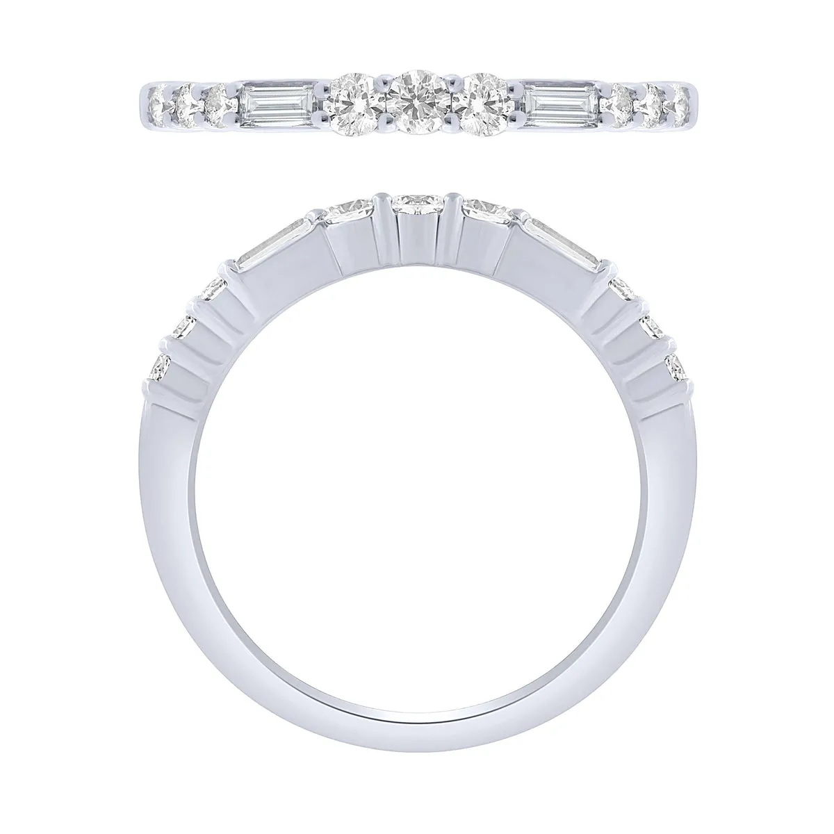 14K White Gold 1/4Ctw Diamond Stackable Band