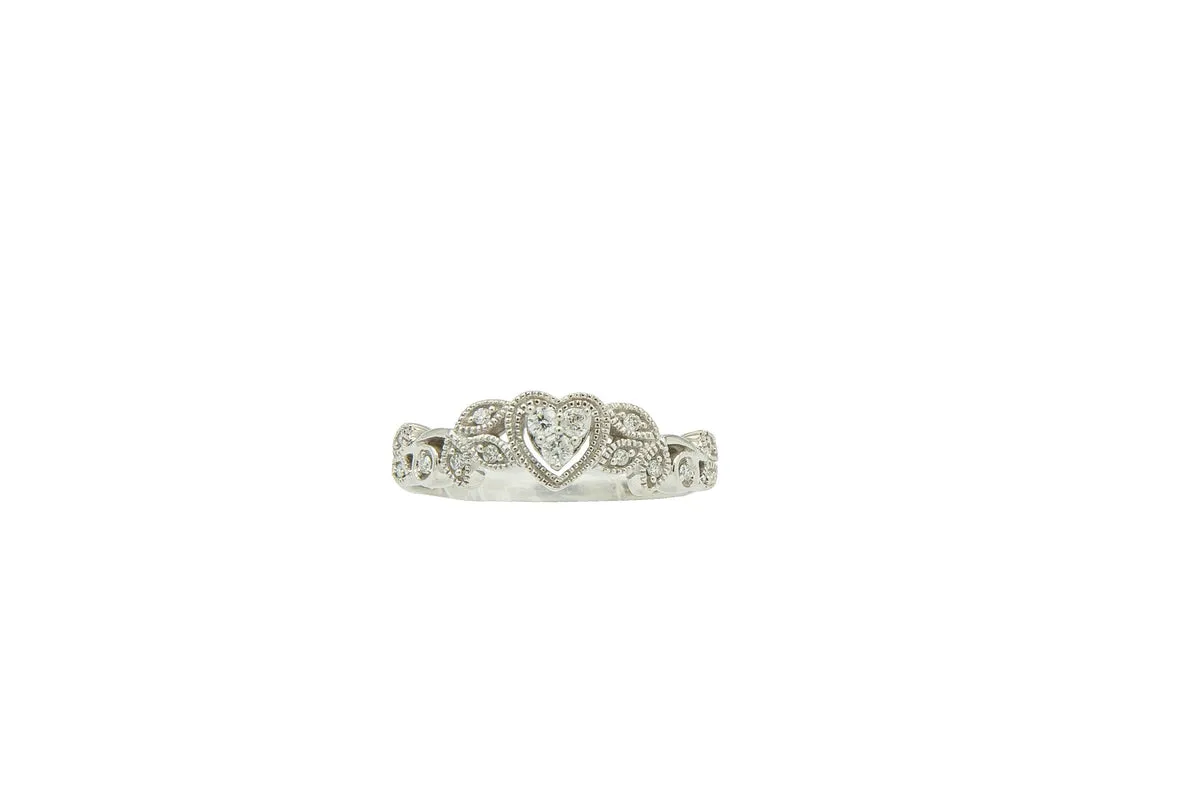 Sterling Silver Pure Promise Ring With 1/8Cttw Round Diamonds