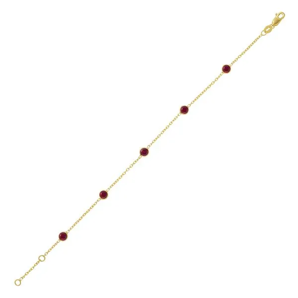 14K Ruby Station Bracelet S5174-07