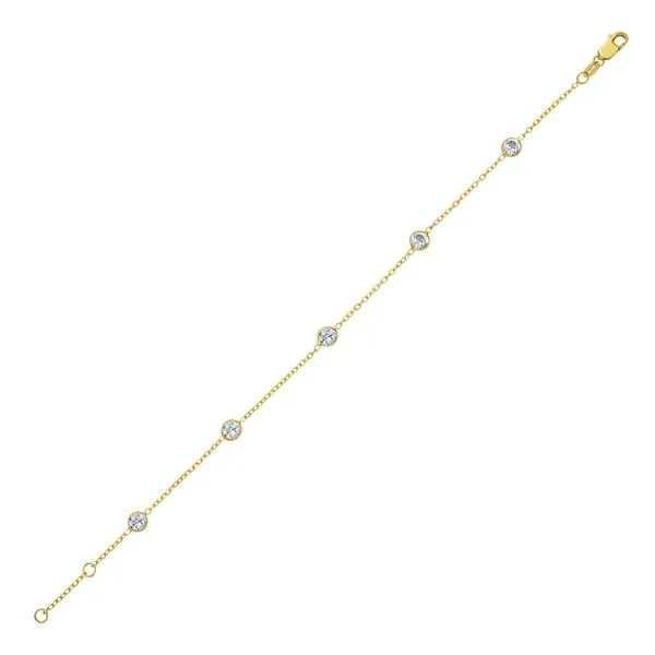 14K CZ Station Bracelet S5179-07