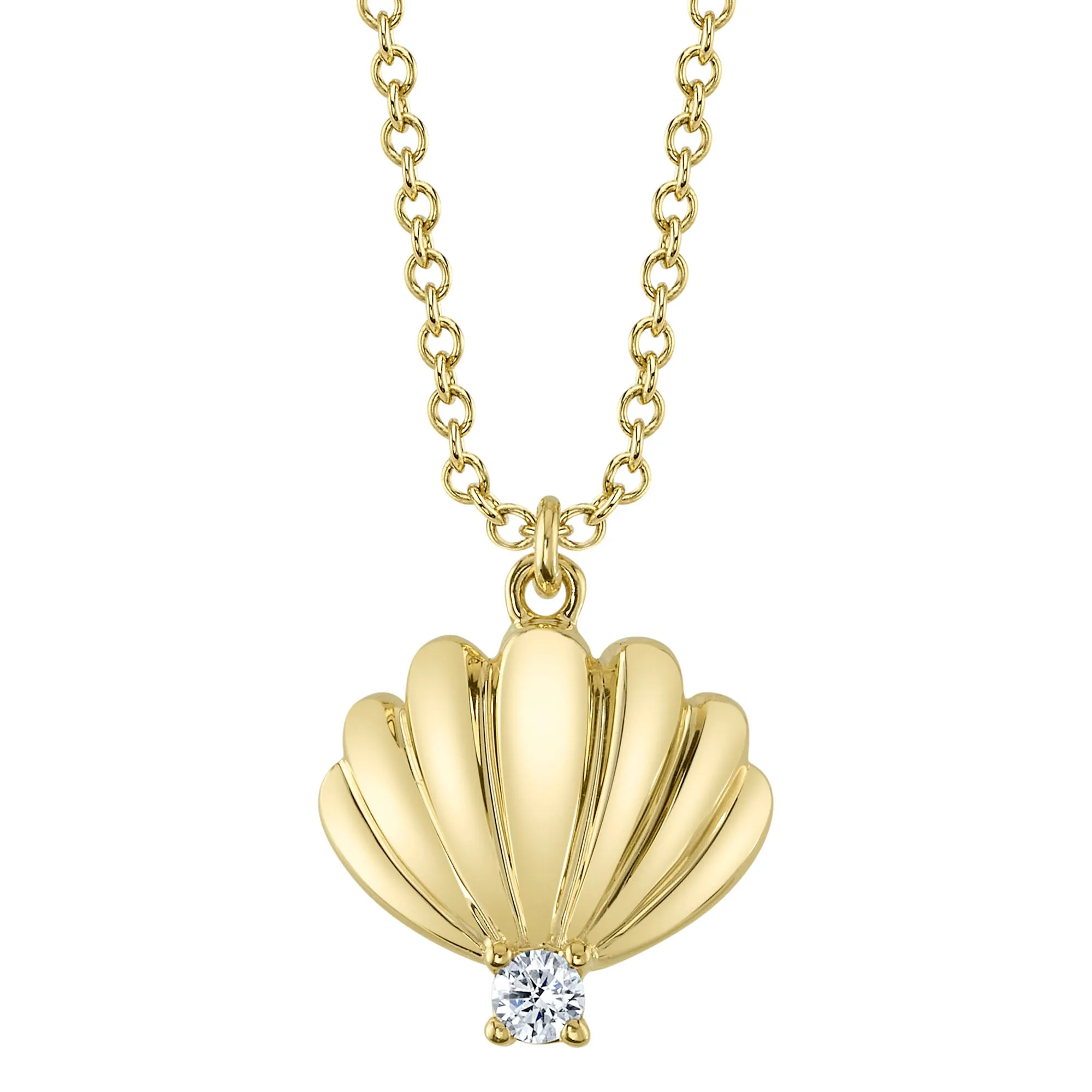 0.05CT DIAMOND SHELL NECKLACE - SC55025732