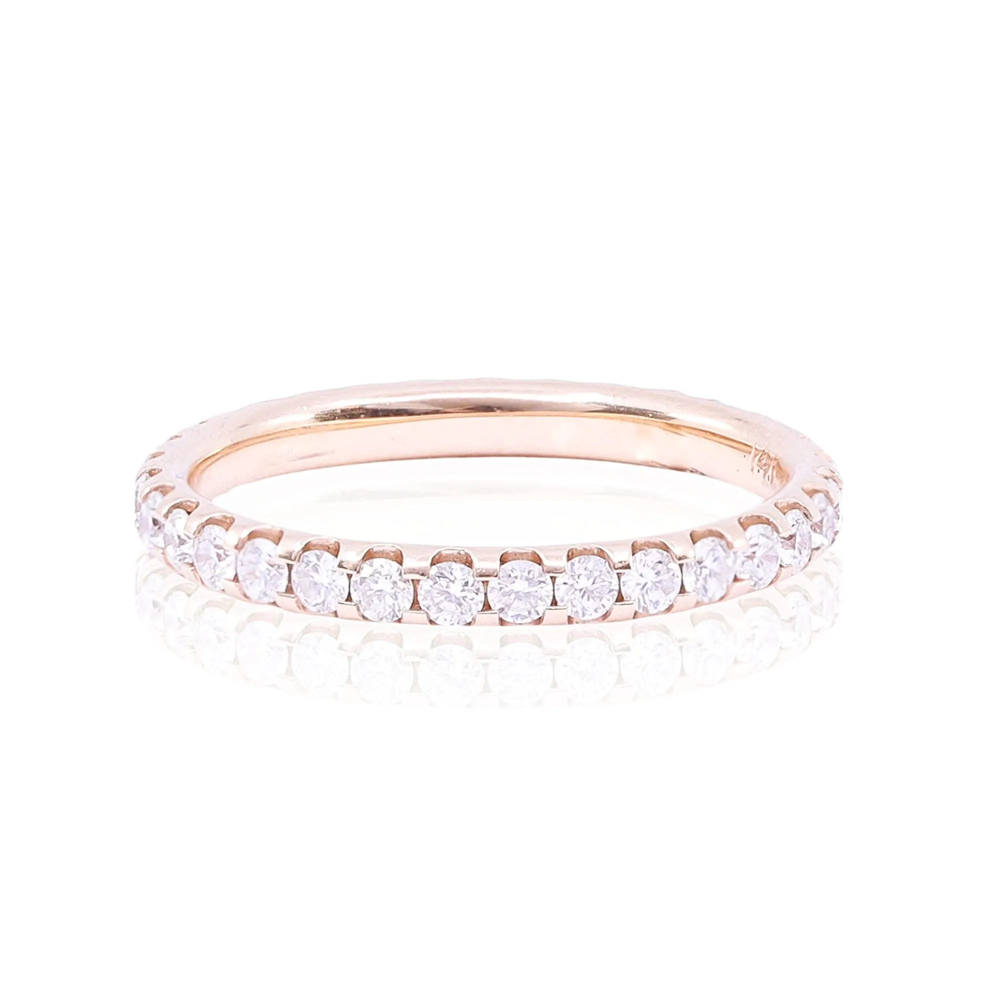14K ROSE GOLD SMOOTH PRONG DIAMOND ETERNITY BAND 0.80CTW