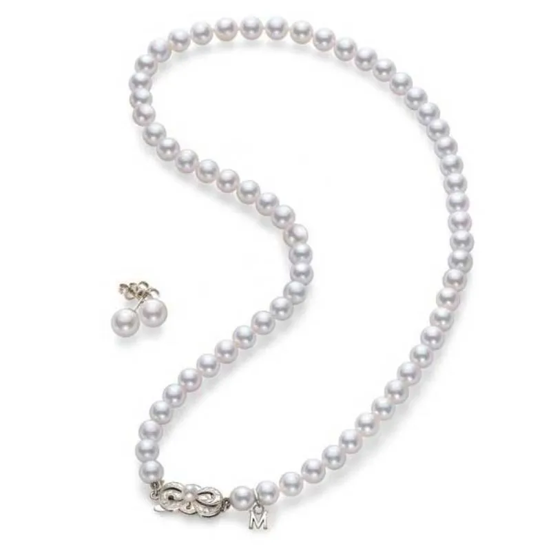 Mikimoto Akoya Cultured Pearl Strand & Earring Set, 18K White Gold