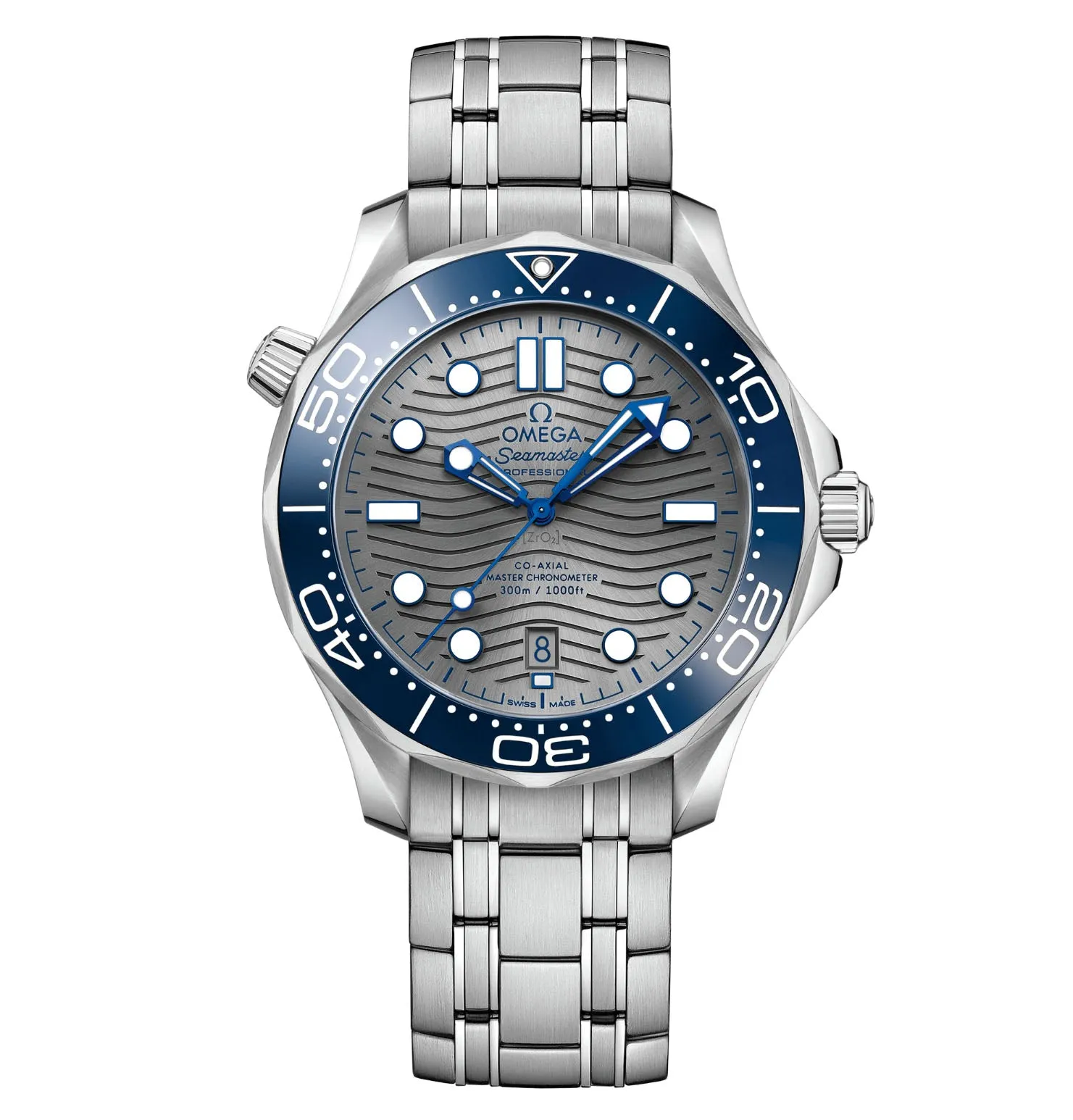 42mm Diver 300m Blue Ceramic Bezel Steel Grey Dial