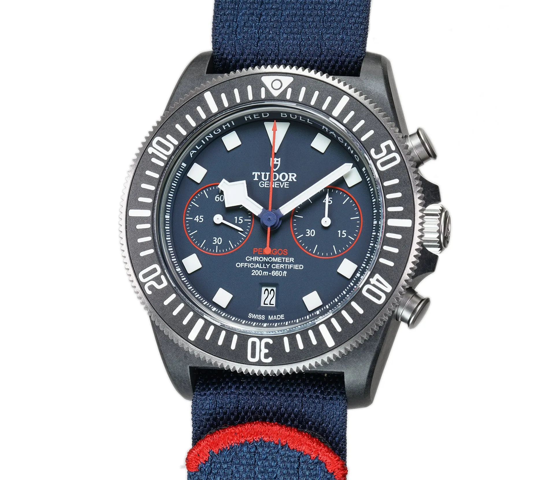 43mm FXD Chrono Black Carbon Blue Dial Alinghi Red Bull Racing NIB