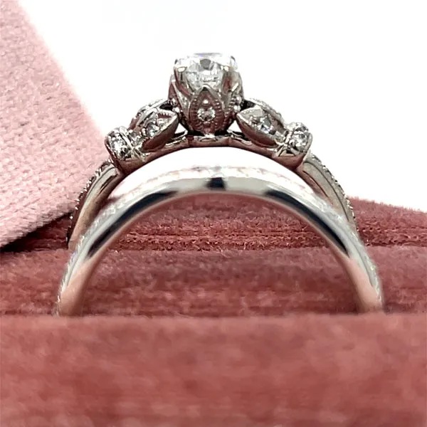 "Cordelia" 14K White Gold 1CT Total Weight Diamond with .37CT Center Diamond Bridal Engagement Ring Set Estate YGT1124