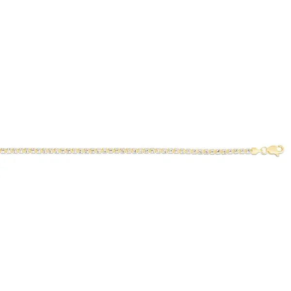 10K 2.7mm Two-Tone Fancy Ice Chain ZTICED100-18