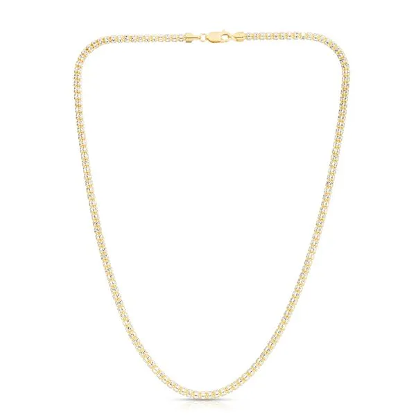 10K 3.3mm Two-Tone Fancy Ice Chain ZTICED130-22