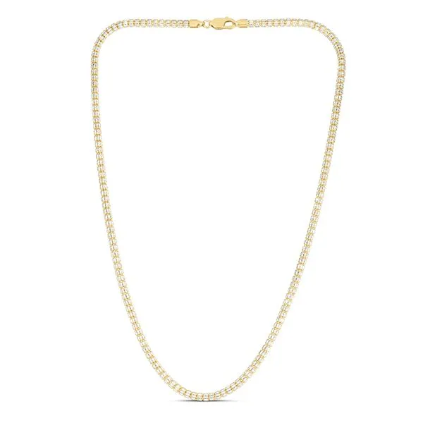10K 3.8mm Two-Tone Fancy Ice Chain ZTICED160-20