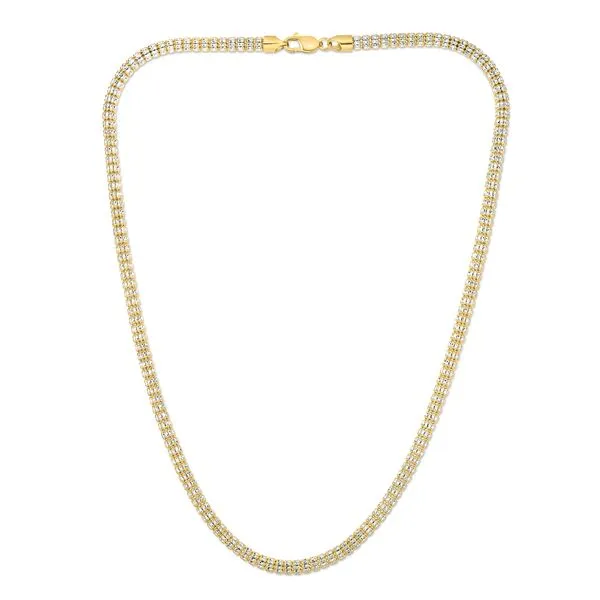 10K 4.25mm Two-Tone Fancy Ice Chain ZTICED260-22