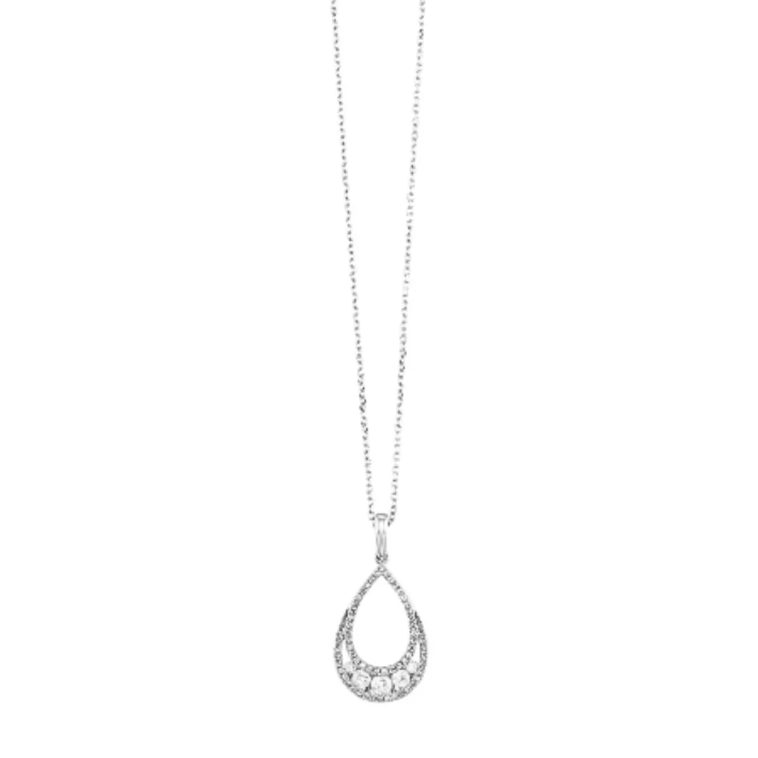 10K White Gold & 0.25cttw Diamond Pendant