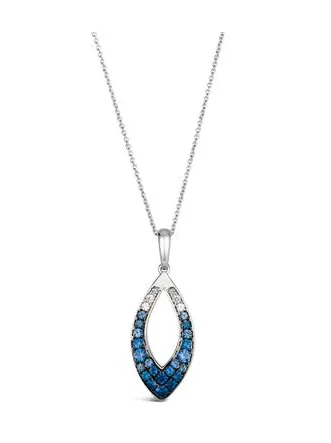 14K Vanilla Gold Pendant with 0.59cttw Denim Ombre & White Sapphire by LeVian