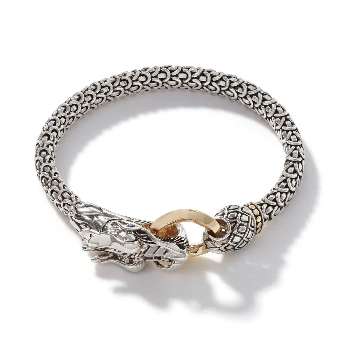 Naga Heritage Silver Dragon Bracelet with 18K Gold Ring by John Hardy
