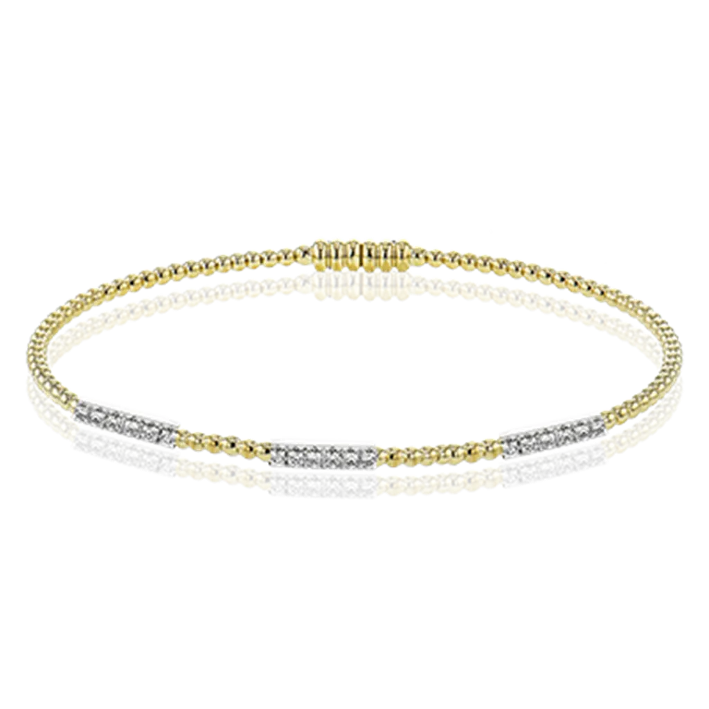 Lady's Two-Tone 18 Karat Bar Station Bracelet