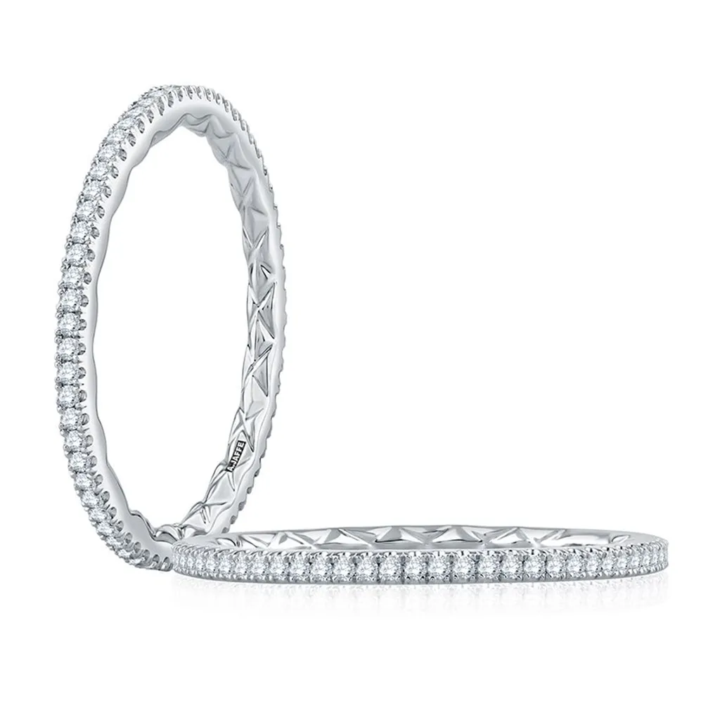 A.JAFFE 14K White Gold Wedding Band
