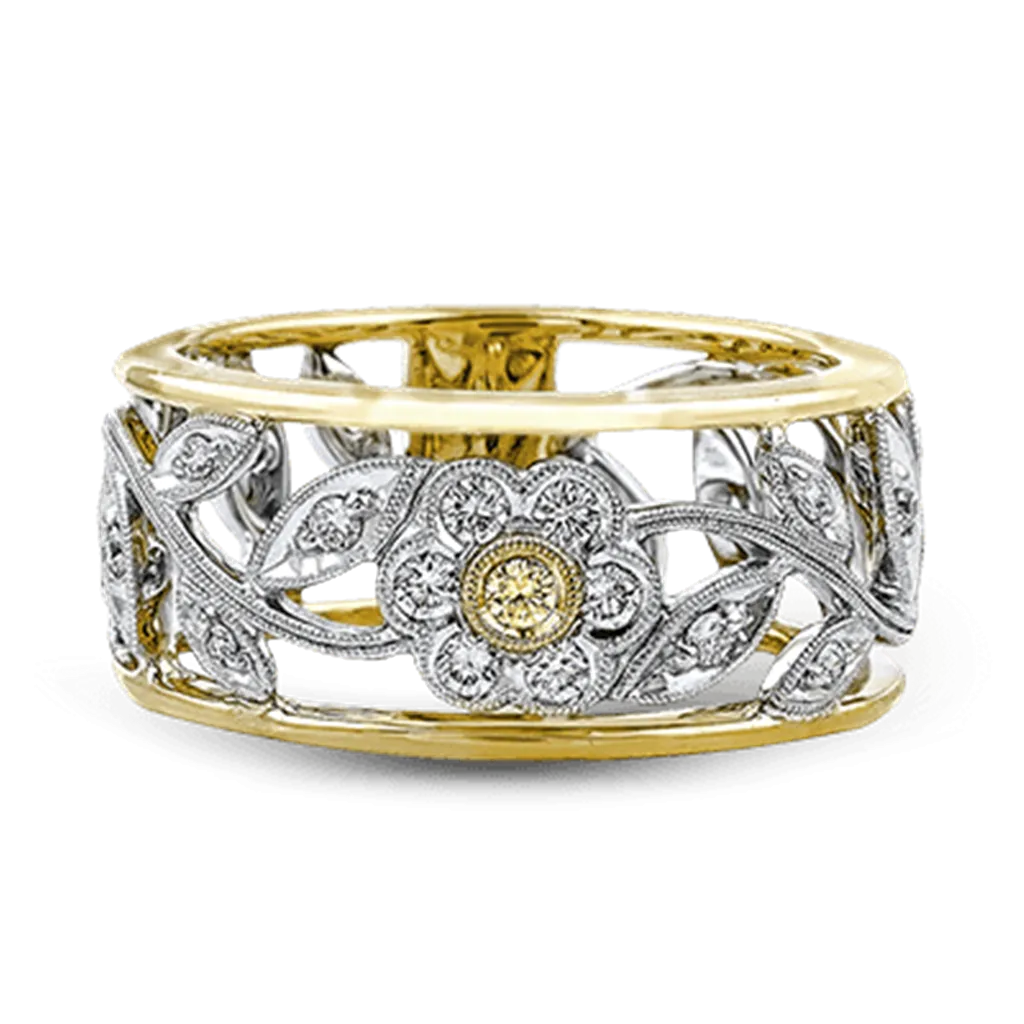 Lady's Two-Tone 18 Karat Trellis Ring