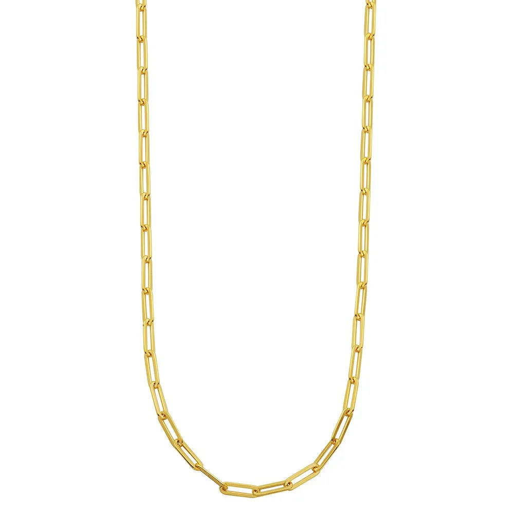 Yellow Gold Paperclip Necklace