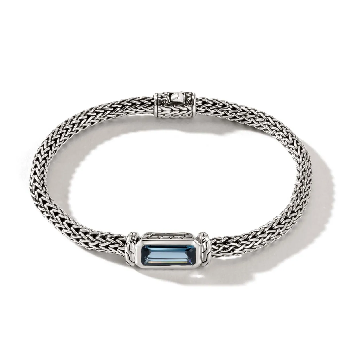 Classic Chain Bracelet with Aquamarine by John Hardy
