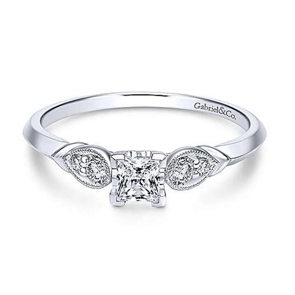 Polished 3 Stone Diamond Engagement Ring