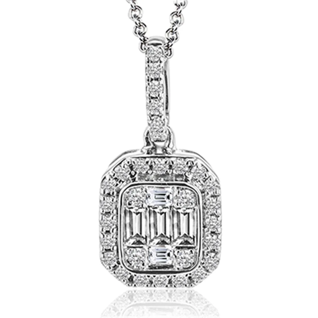 Lady's White 18 Karat Mosaic Necklace