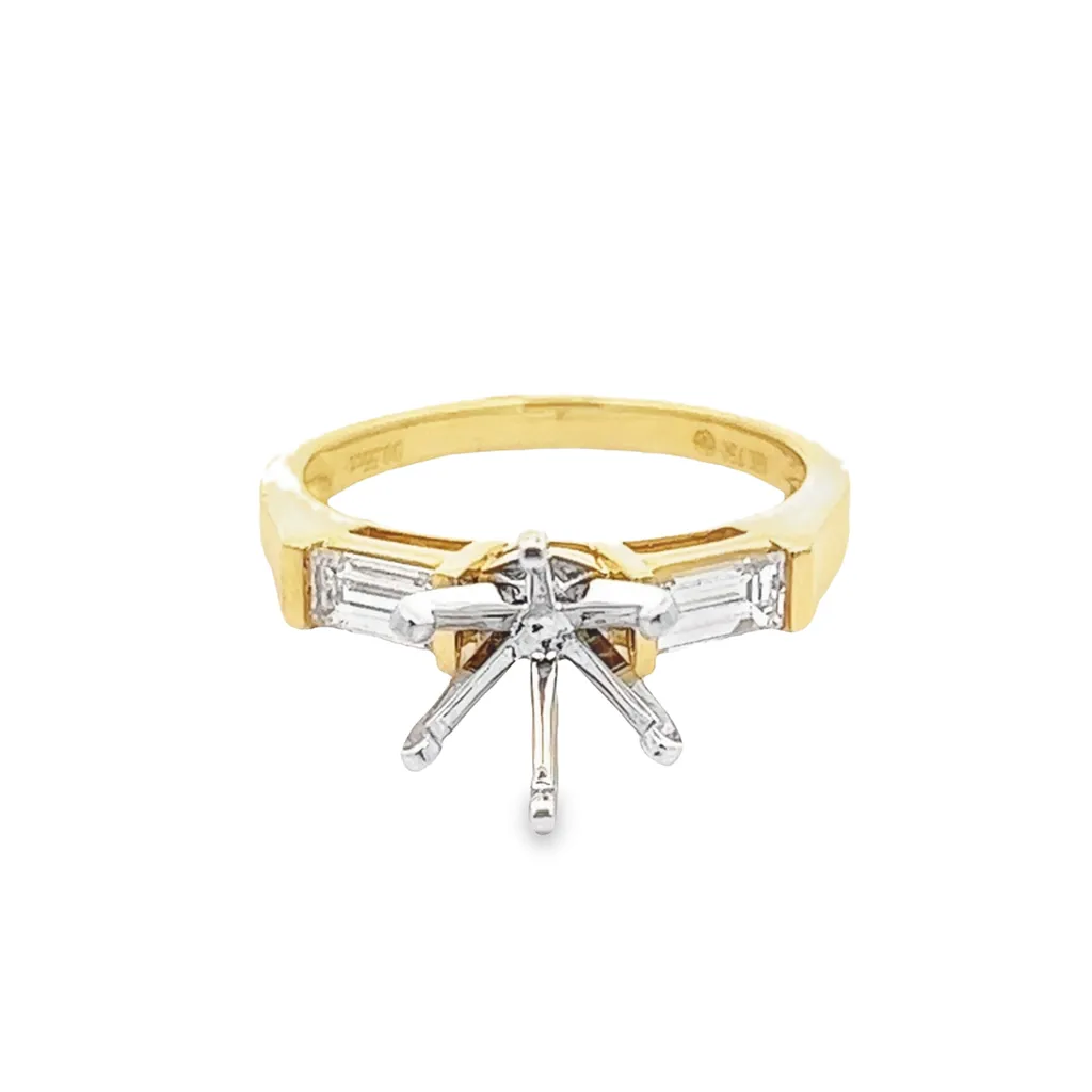 Nelson Two-Tone 3 Stone Ring Mounting