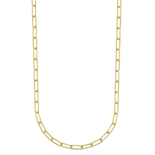 Sterling Silver Yellow Gold Plated Paperclip Necklace by Charles Garnier
