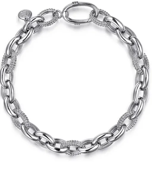 Sterling Silver Bujukan Link Chain Tennis Bracelet