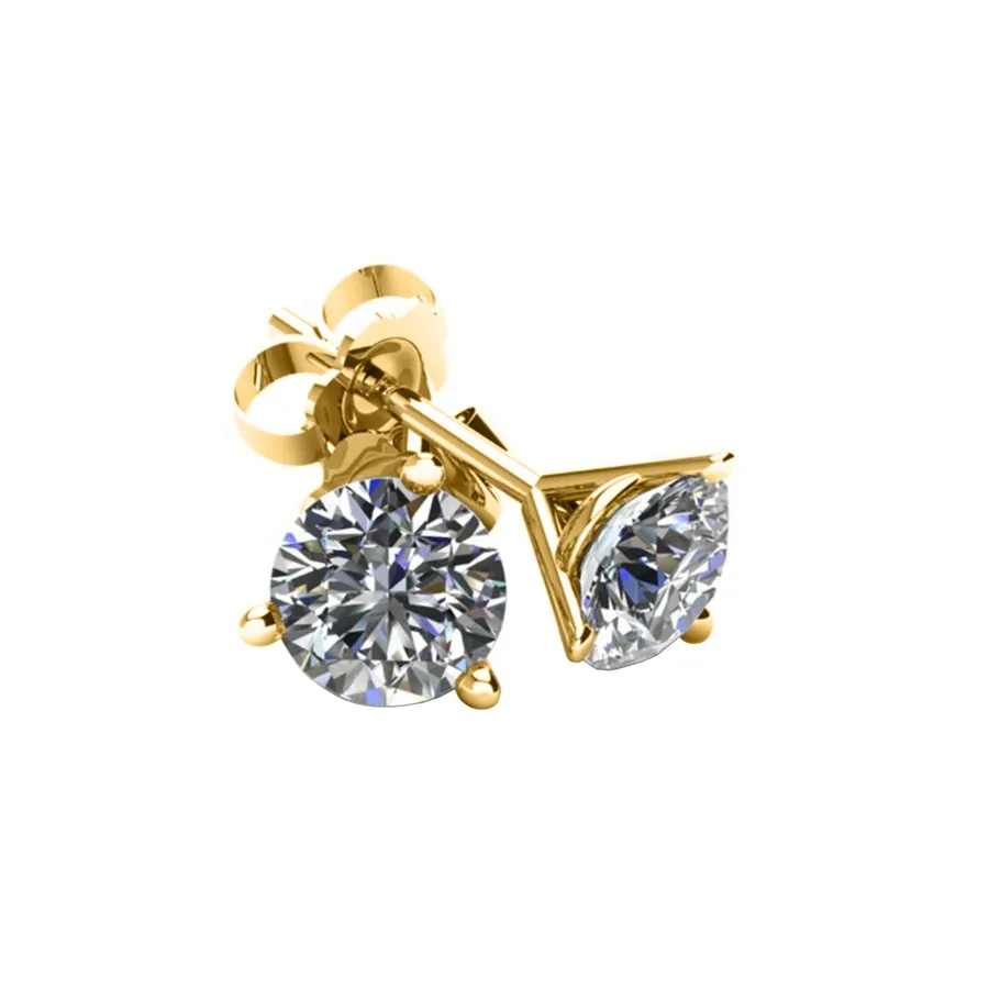 Diamond Martini Earrings, 0.2 Carat on Solid 14k Yellow Gold 3ME20Y