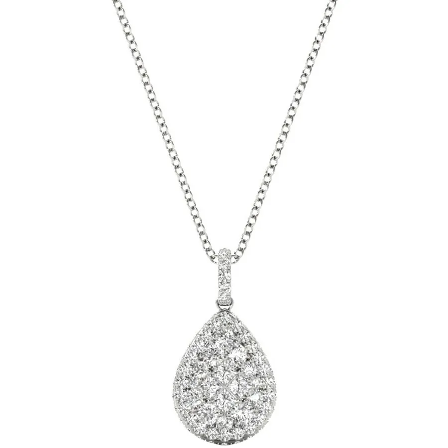 Diamond Pendant, .87 Carat on Solid 18k White Gold P21960W