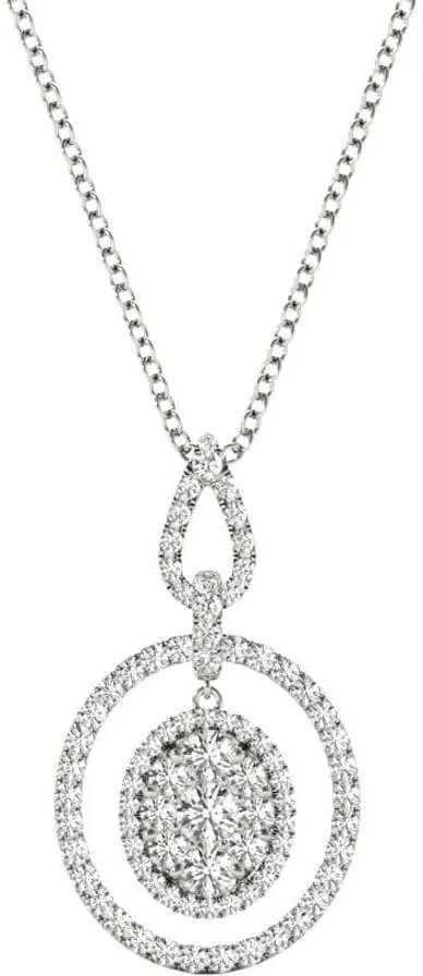 Diamond Pendant, 1.04 Carat on 18k White Gold Necklace P21956W