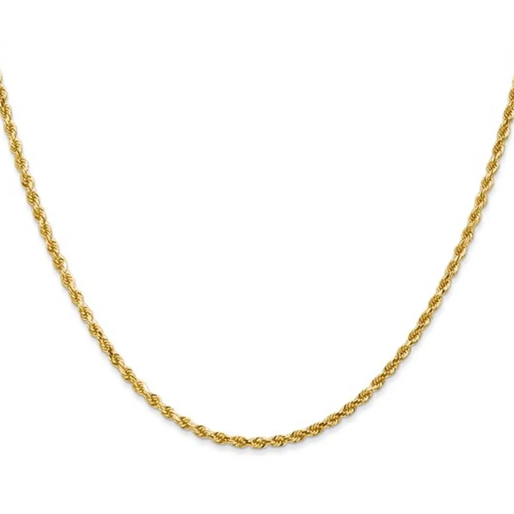 14K Yellow Gold Diamond Cut Rope Chain 7058-22