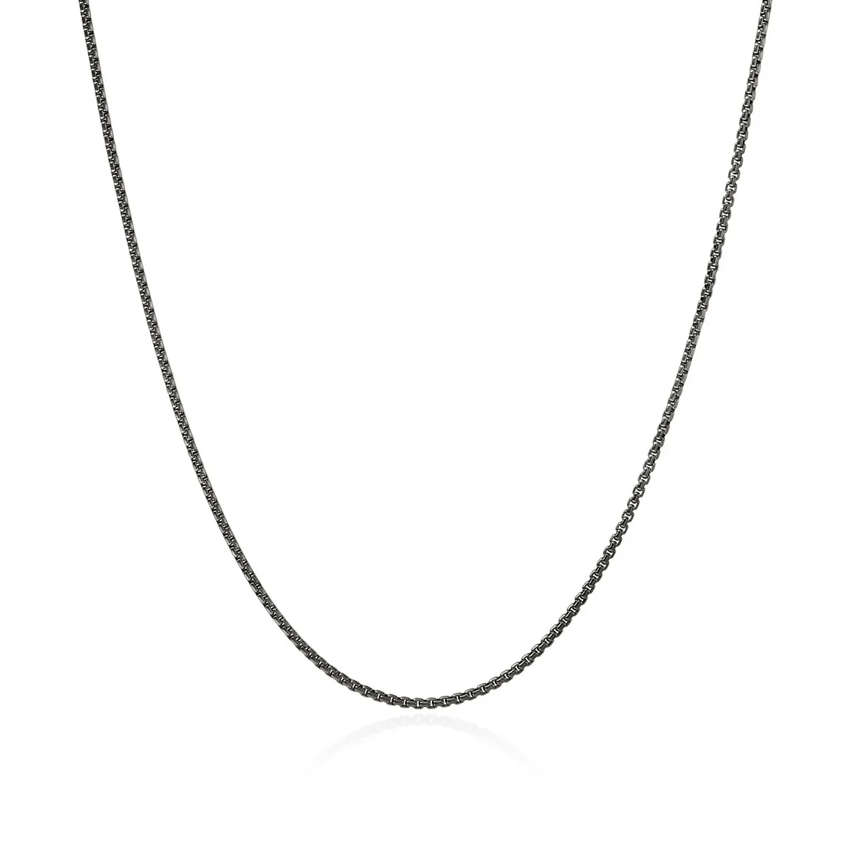 Chains Silver Box Chain Necklace in Satin Matte Black Rhodium by John Hardy