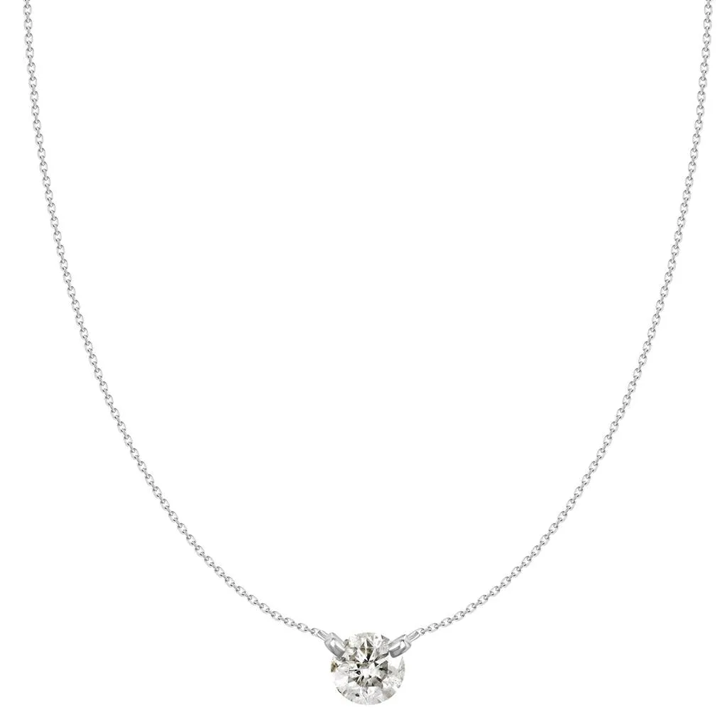 Lady's Adjustable Length Solitaire Diamond Necklace