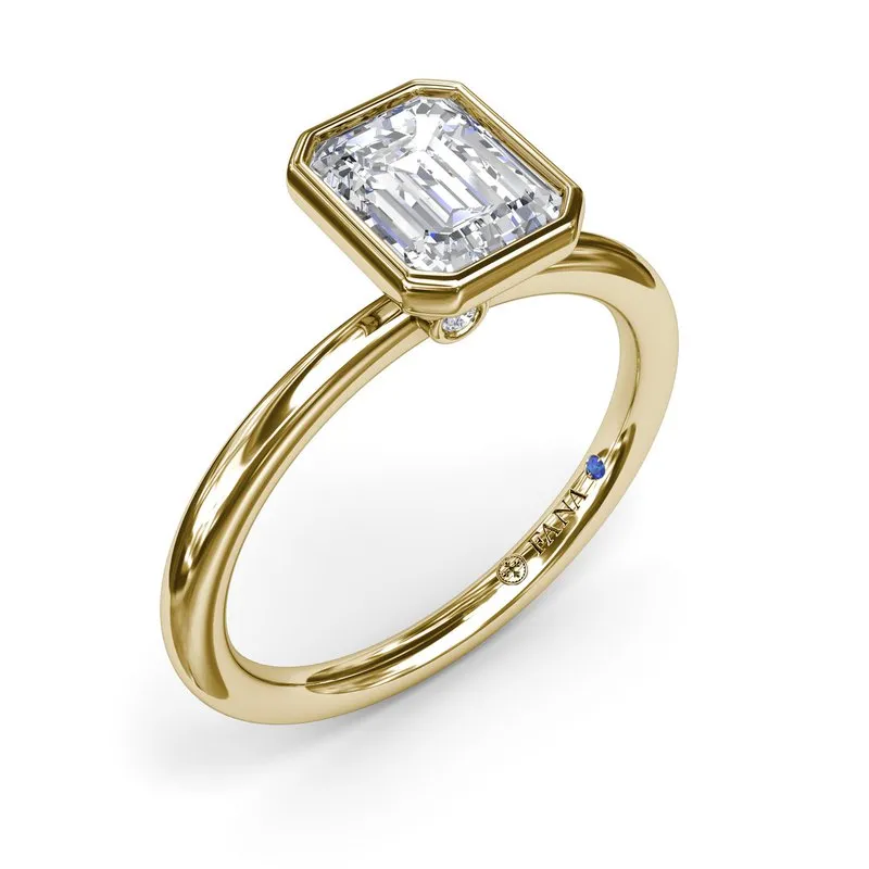 Yellow Gold Modest Solitaire Diamond Semi-Mount Ring