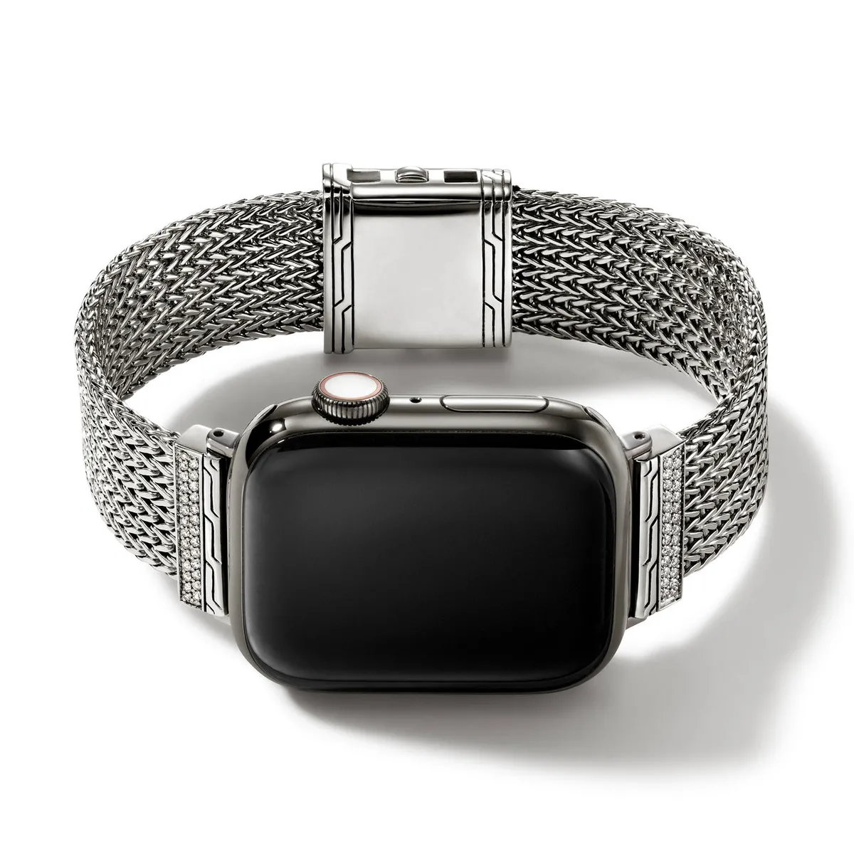 Silver Diamond Pave Smart Watch Strap by John Hardy