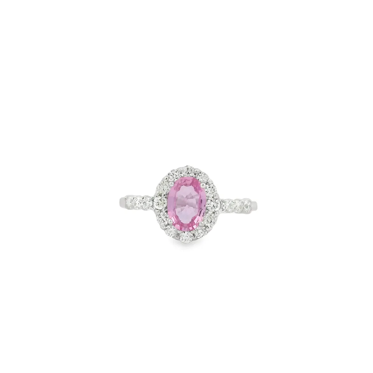 14K White Gold 1.00ct Pink Sapphire & 0.47cttw Diamond Ring by RJM